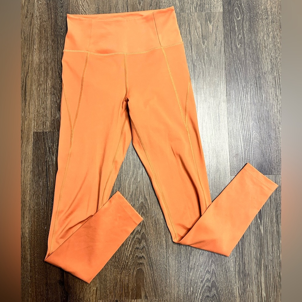 Girlfriend Collective Women Leggings Small Orange High Rise Activewear Workout‎